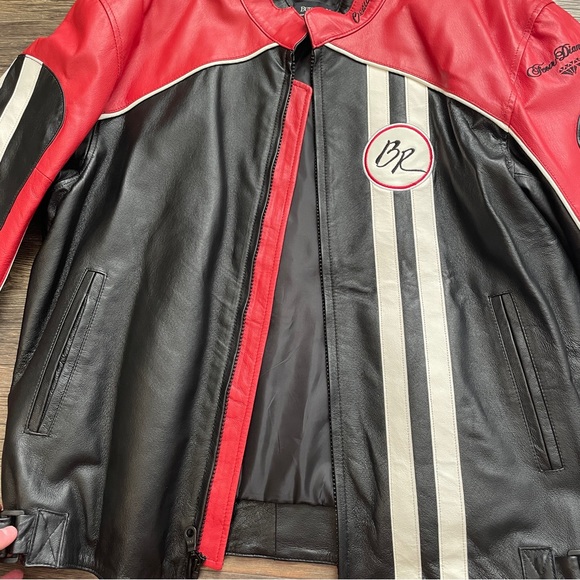 Men’s Leather Racing Motorcycle Jacket, Large/XL, Great Con., Beau Rivage Biloxi - Picture 6 of 13